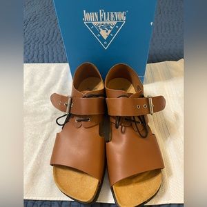 John Fluevog! Rigoberta Peacemaker Lace Up Leather Buckle sandals Worn once!